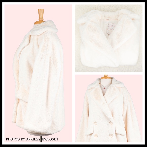FREE PEOPLE BOHO TEDDY COAT FAUX FUR JACKET A2C - Picture 8 of 15